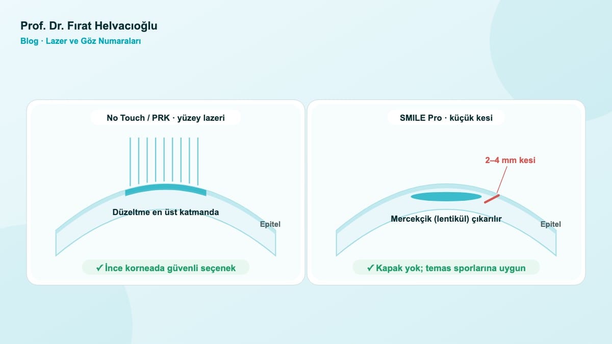 Yüzey lazeri ve SMILE Pro yönteminin korneada çalıştığı katmanlar – Prof. Dr. Fırat Helvacıoğlu